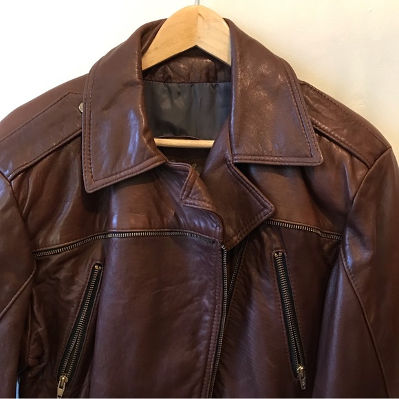 Iconic Bentley motorcycle genuine oversize leather jacket in brown - Picture 8 of 14
